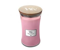 WoodWick grande bougie parfumée en jarre avec mèche qui crépite, Rose, Temps de combustion jusquà 130 heures