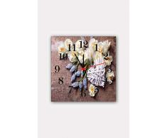 Bonamaison Horloge Murale en MDF, Multicolore, 30 x 30 cm