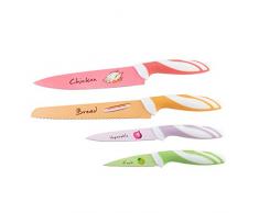 Top Star 175478 Set de 4 Couteaux de Cuisine, Métal, Multicolore, 37,2 x 19,2 x 2,4 cm