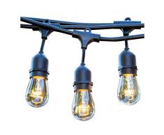 Guirlande lumineuse extérieur 10 ampoules à filament vintage douille E27 LED blanc chaud MAFY LIGHT 6m