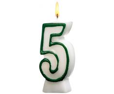 Susy Card Bougie Chiffre 1 pièce Motif 5 Vert