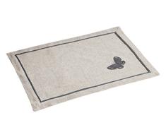 le jardin des cigales set de table 33x45cm ramie brode opaline gris