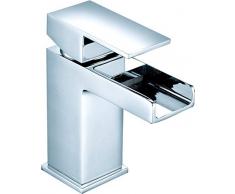 VeeBath Kinross Cascade chromé évier Robinet mélangeur pour lavabo de Salle de Bain de Moderne Robinet à Levier avec bonde de vidage
