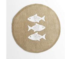 le jardin des cigales set de table (0)38cm jute imprime fishy