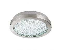 Eglo Plafonnier en acier intégré, Acier Verre, Nickel mat, à 28 cm, Integriert