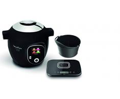 Moulinex Connect Multicuiseur Intelligent Haute Pression Balance et Moule Inclus 6L 200 Recettes 6 Modes de Cuisson Guide Pas à Pas Application Mon Cookeo CE859800, 6 liters, Noir