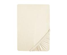 Castell 77113/555/087 Drap Housse en Jersey Stretch pour un Lit Nature 180 x 200 cm Ã 200 x 200 cm
