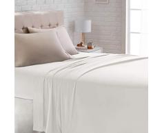 AmazonBasics Drap plat satinÃ©, 230 x 260Â cm, Gris clair