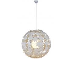 Dreams4Home Suspension Malmö en plastique 1 ampoule E27 max. 60 W (non inclus) à 55 cm Moderne blanc