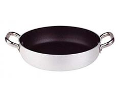 Pentole Agnelli Platinium Casserole en Aluminium avec 2 poignées en Acier Inoxydable, argentée 20 cm Argent