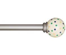 AmazonBasics Tringle à rideau décorative diamètre 1,6 cm avec embouts à pois - 218 cm, à pois Bleu/Jaune/Verts