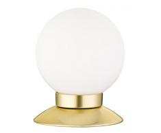 Reality Leuchten R52551908 Princess Lampe de Table, Verre, Integriert, 3 W, Laiton Mat, 10 x 10 x 13 cm