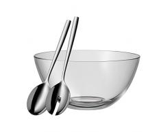 WMF taverno Salade 3Â PiÃ¨ces Petit Bol Verre Couverts Ã Salade Verre Acier Inoxydable Cromargan Passe au Lave-Vaisselle