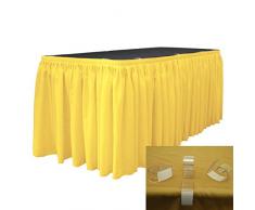 La Jupe de Table en Popeline en Lin avec 20Â l-Clips, Polyester, Jaune Clair, 21Â cm x 29Â , Lot de 21