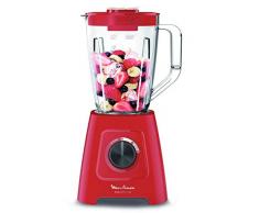 Moulinex LM420510 Blender Mixeur Ãlectrique Blendforce Capacité 2L Smoothie Soupe Fruits Légumes Glace Pilée 600W Rouge