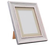 FRAMES BY POST Scandi Cadre Photo Vintage, Distressed Blue with Light Grey Mount, 16 x 12 Image Size 12 x 8 inch