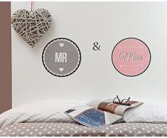 Decoramo Stickers Muraux Miss & Mr Mural PVC Multicolore 60 X 0,1 X 30 cm