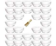 Viva Haushaltswaren Lot de 30Â Mini Plats en VerreÂ âÂ Cuisson ingrÃ©dient, Ãpices, sauces ou Tapas Ã 7,5Â cm de Bol avec Mini Pelle en Bois