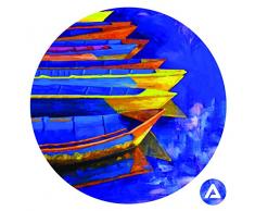 Homedecor. Maison Bateau Non DIY adhÃ©sif Cercles Murale sur Toile, tissÃ© Polyester, Medium, 47Â x 47Â cm, Tissu, Multi/Couleur, 47Â x 47Â x 47Â cm
