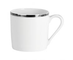 DEGRENNE - Galon platine lot de 6 tasses Ã cafÃ© , porcelaine de Limoges - Blanc
