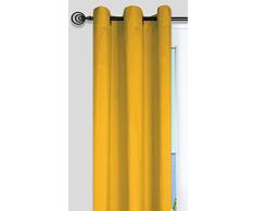 Lovely Casa R64689021 Nelson Rideau Åillets Polyester Jaune 240 x 135 cm