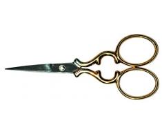 Locau 3003.1 Ciseaux BroderÂ Gothique 10Â cm, INOX, DorÃ©Â OrÂ Fin/Argent, 16x6,5x0,5 cm