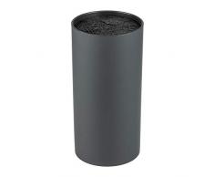 Rangement moderne universel circulaire avec intérieur en fibres de nylon, peut contenir jusquâà 6 couteaux, noir mat toucher doux, 11 cm x 11 cm x 22 cm