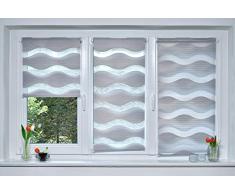 Khome Klemmfix Store Double, Polyester, Gris, 75 x 200 cm