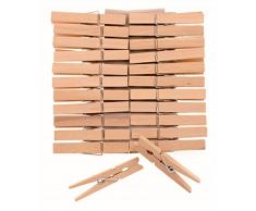 GLOREX Pinces Ã Linge Bois 72Â mm 24St, Naturel, 21Â x 14,5Â x 2,5Â cm