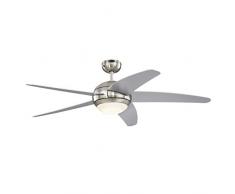 Westinghouse 7206940 Ventilateur de Plafond, Métal, 55 W, Chrome Satiné, 132 x 132 x 36 cm
