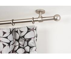 InCasa Tringle à Rideaux: à 20 mm, L. 220 cm. en Acier satiné â Complet
