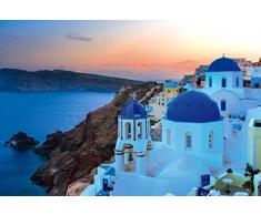 Papier Peint déco poster SANTORIN 3 x 2,70 m | Déco et photo murale XXL Qualité HD Scenolia