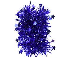 Autour de Minuit 5GUS142AG Guirlande Motif Etoiles PVC Argent 2 m/DiamÃ¨tre 10 cm