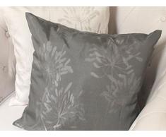 Soleil dOcre 547675 Fleur Coussin DÃ©vorÃ© Polyester Gris 40 x 40 cm