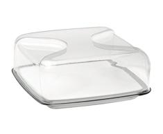 Guzzini, Cloche Ã Fromage CarrÃ©e Gocce, 25,5 x 25,5 x h11,5 cm