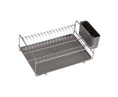 Sauvic 90990 Ãgouttoir à Vaisselle Inoxydable avec Plateau en Gris-Plat, INOX