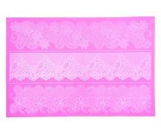 Kitchen Craft Sweetly Does It Moule de GlaÃ§age de Dentelle, Plastique, Rose, 9 x 12 x 16 cm