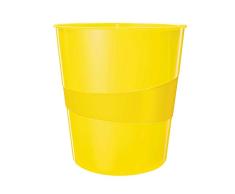 Leitz Corbeille Ã Papier 15 Litres, Plastique, WOW, Jaune