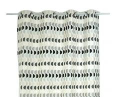 Linder Rideau Demi-Lune à Oeillets Polyester Noir/Blanc/Gris 135 x 260 cm