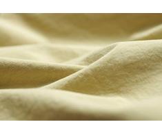 L1NK STUDIO Drap Plat uni pour lit 105 cm (210X280cm) 100% Coton (Percale 200 Fils) Yellow