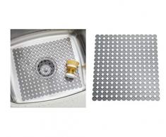 InterDesign Orbz protection évier - tapis évier en plastique - egouttoir a vaisselle à découper - graphite