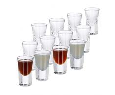 Relaxdays 10023423 Liqueur, Lot de 12, 2 cl, Verres à digestif, Expresso, schnaps, Shooters, Transparent