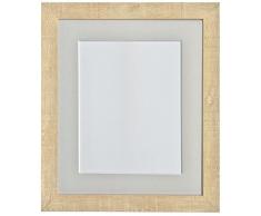 Frames by Post 8 x 8 cm de Profondeur Grain Cadre Photo avec Passe-Partout pour Gris Clair 5 x 5 cm, Couleur : Marron Clair