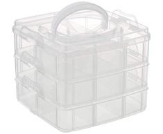 Rayher boite de rangement en plastique avec poignÃ©e de transport ÂÂ boite de rangement transparente pour ranger vos affaires de scrapbooking ÂÂ box de rangement ÂÂ transparent