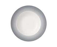 Villeroy & Boch Colourful Life Cosy Grey Assiette creuse, 25 cm, Porcelaine Premium, Blanc/Gris