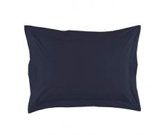 Essix - Taie doreiller Royal Line Percale de Coton Bleu nuit 50 x 70 cm