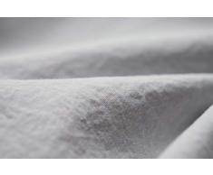 L1NK STUDIO Drap Plat uni pour lit 135/150 cm (240X280cm) 100% Coton (Percale 200 Fils) Perla