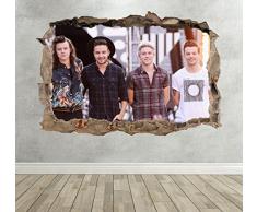 One Direction New Group Breakout Smashed Wall Sticker Mural Motif Pop Group Paysage Moyen 50 x 35 cm