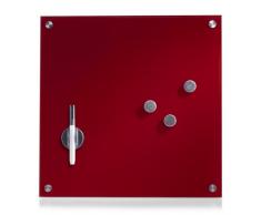 Zeller 11604 Tableau mÃ¨mo en verre rouge, 40 x 40 cm