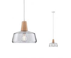 Paulmann 79744 Neordic Yva Luminaire suspendu, max. 1x20W, E27, Claire, 230V, Verre/Bois